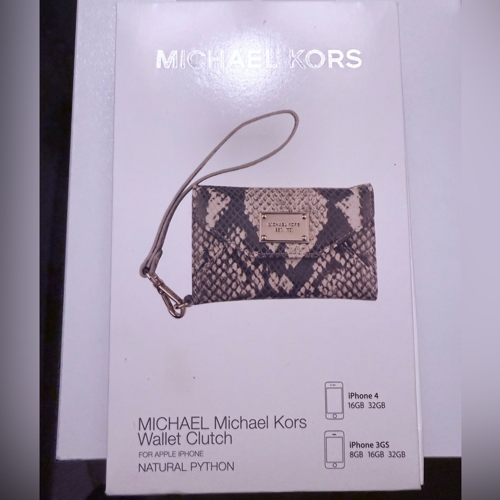 Michael Kors Snake Print Wallet Clutch with Wrist Strap